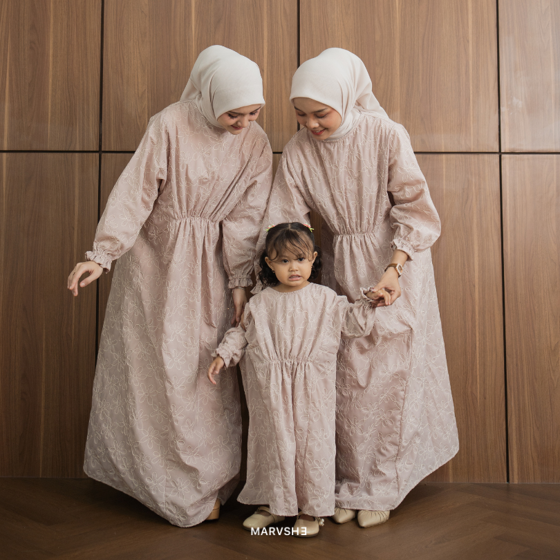 Rayara Kaftan Embroidery Ibu dan Anak Couple - Marvshe