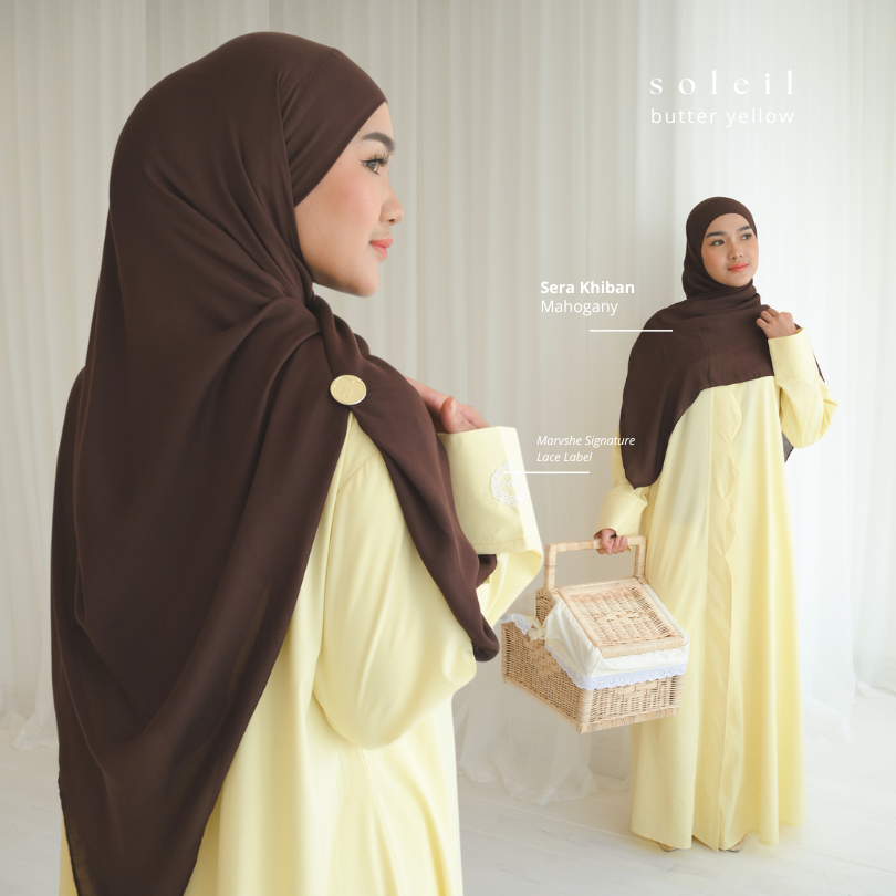 Soleil Abaya Dress Abaya Wave cut Hidden Button Summer collection MARVSHE