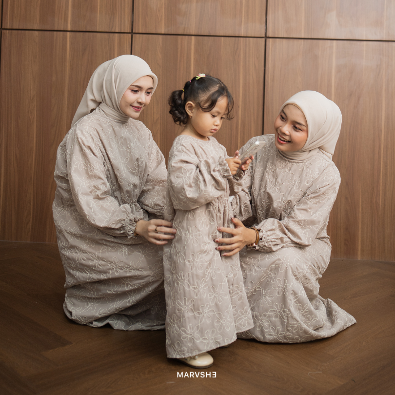 Rayara Kaftan Embroidery Ibu dan Anak Couple - Marvshe