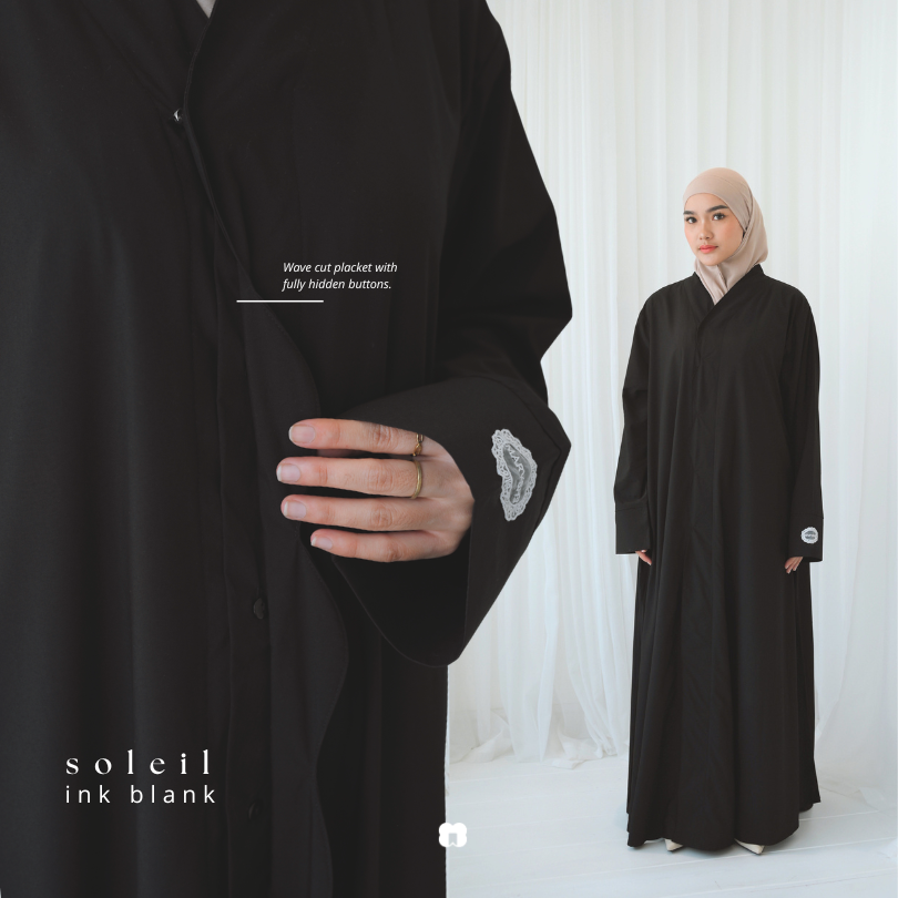 Soleil Abaya Dress Abaya Wave cut Hidden Button Summer collection MARVSHE