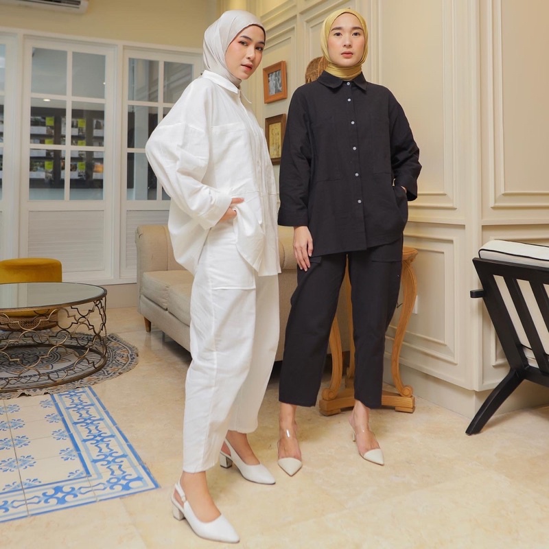 Syane Linen Pants & Oversized Shirt - Marvshe