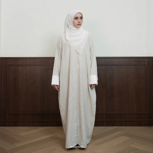 Image of Elora Barrel Abaya Dress Busui Friendly - MARVSHE