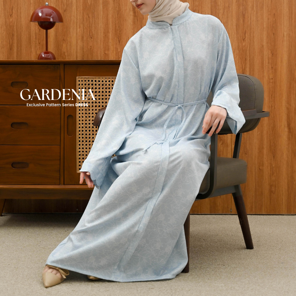 GARDENIA SERIES PATTERN ABAYA DRESS KEMEJA EMBROIDERY BUSUI FRIENDLY - MARVSHE
