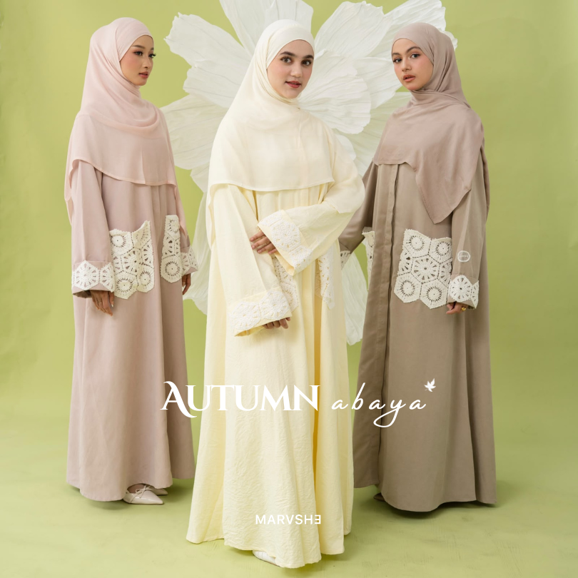 Autumn Abaya Lace Embroidery | Abaya Cupro Busui Friendly Abaya Ramadhan dan Umroh