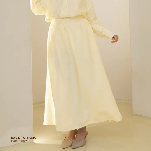 Image of Back to Basic BTB Skirt Rok Casual Santai Cotton Linen - Marvshe