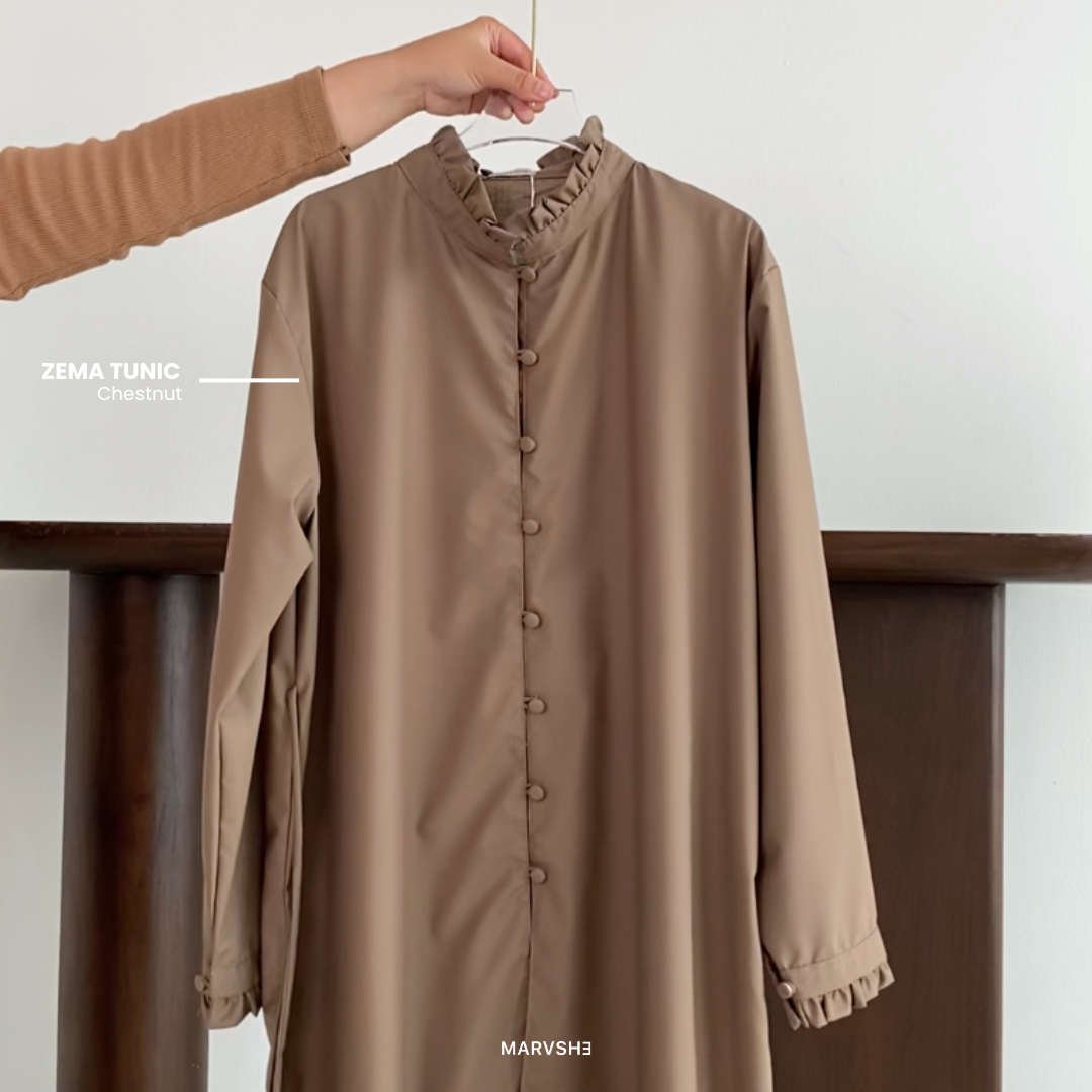 MARVSHE Zema Tunik Baju Kurung Malaysia Renda Cotton
