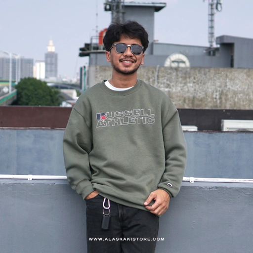 Image of Crewneck Sweatshirt Olive RS7002