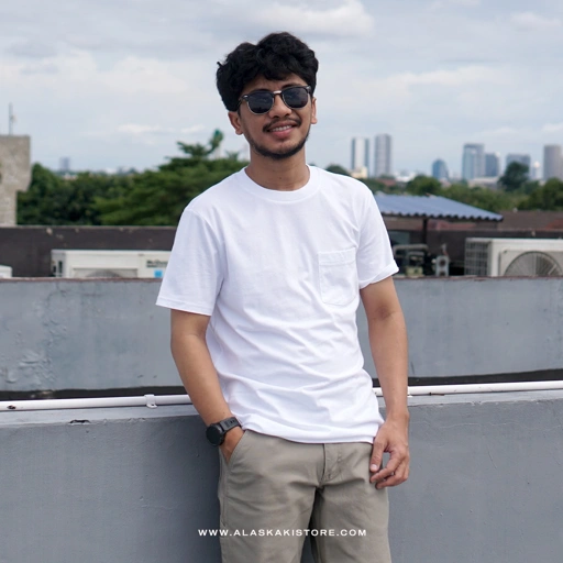 Image of Standard Fit Pocket Tee White GA4058