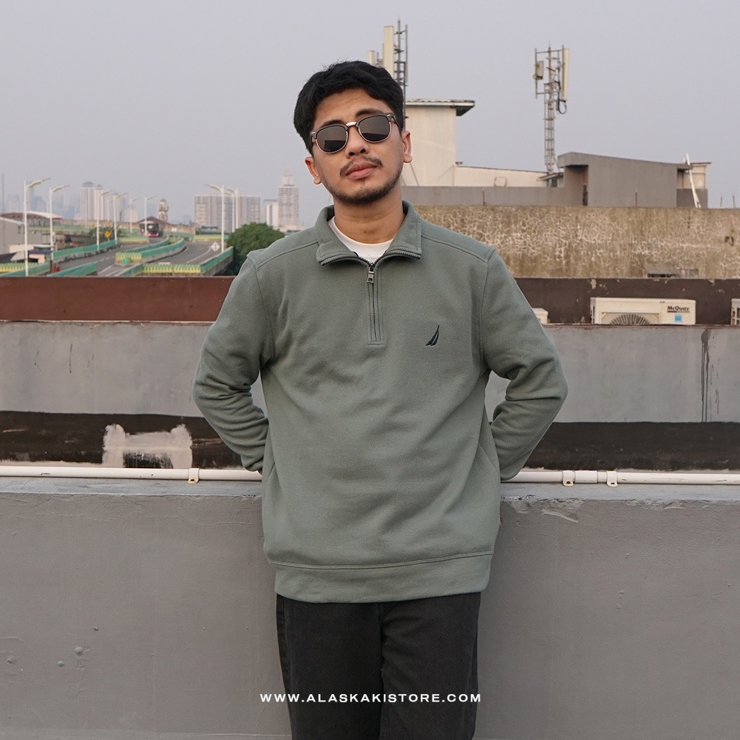 Half Zip Pique Shirt Green NC1017