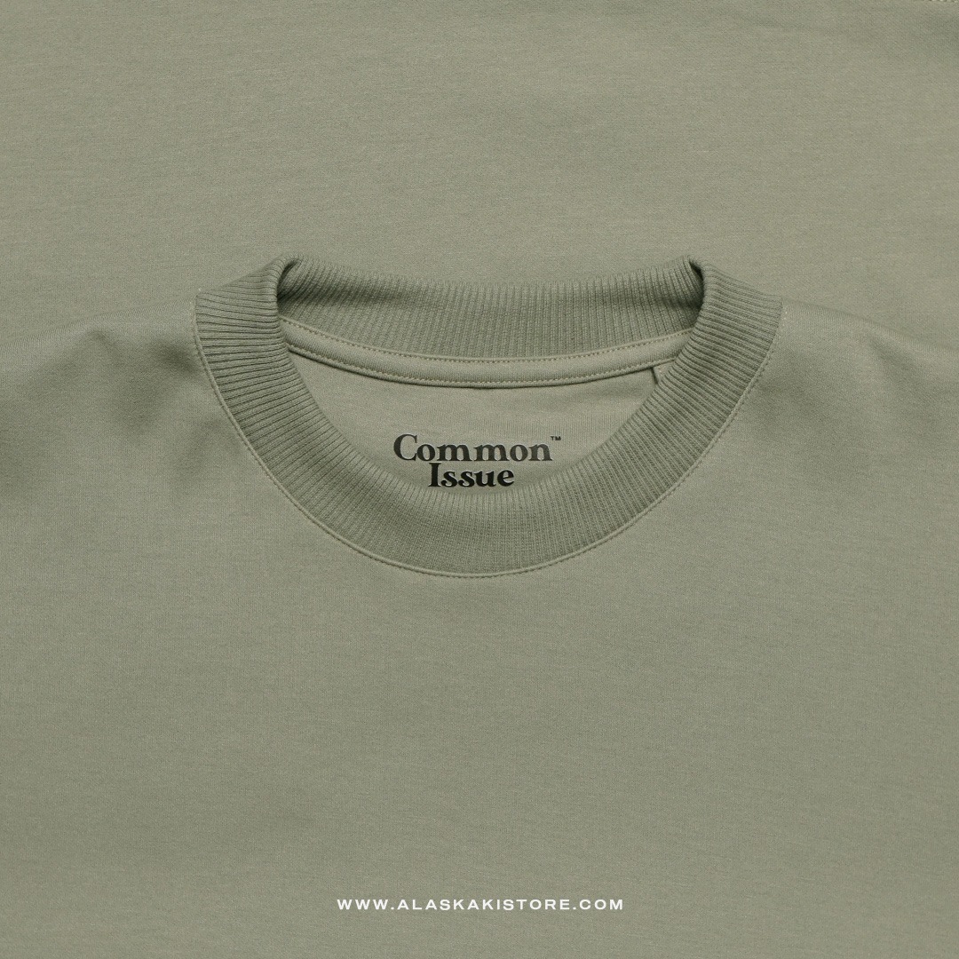 Cotton Blend Heavyweight Oversized Tshirt by Common Issue Green CI4050