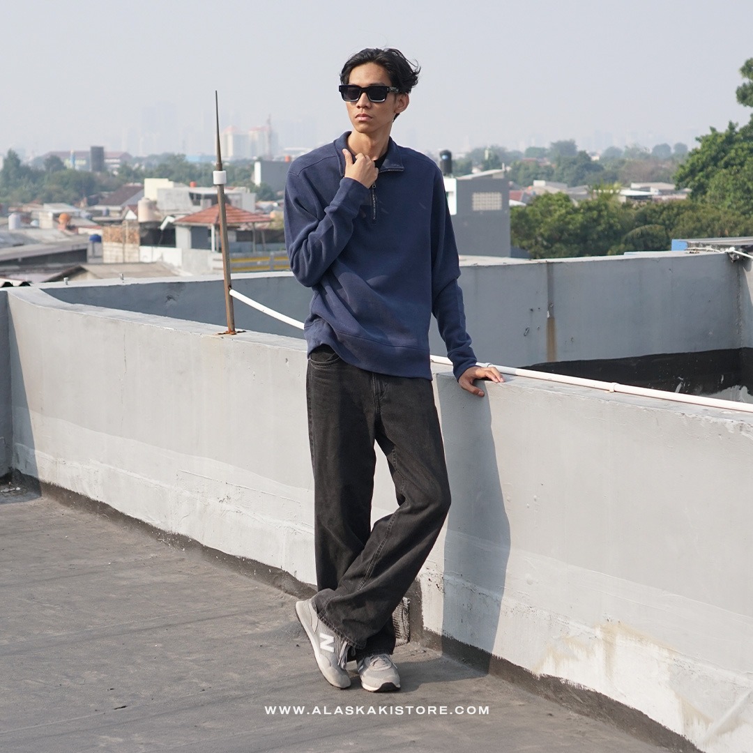 Half Zip Sweatshirt Navy BR7001