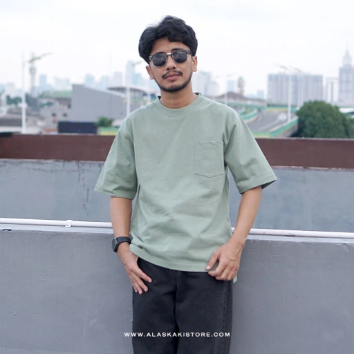 Image of Heavyweight Oversized Tees Sage CI4038