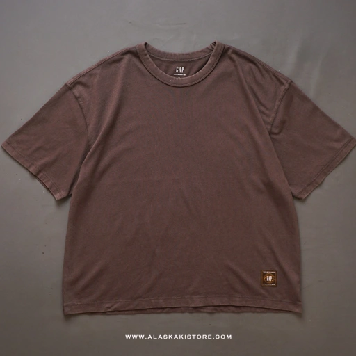 Image of Printed Heavyweight Boxy Tee Brown GA4066