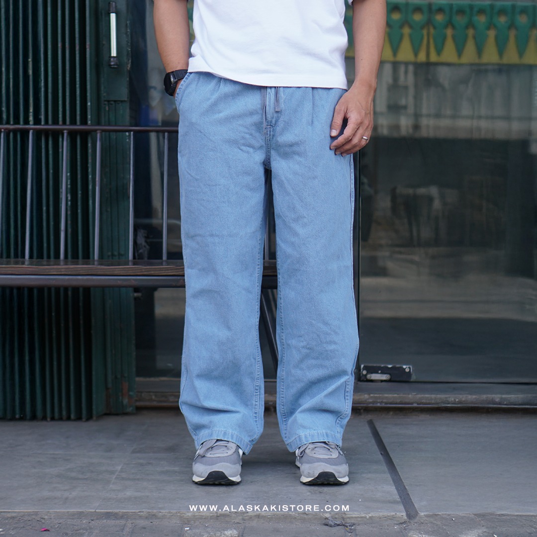 Loose Fit Denim Jeans Blue GU5019