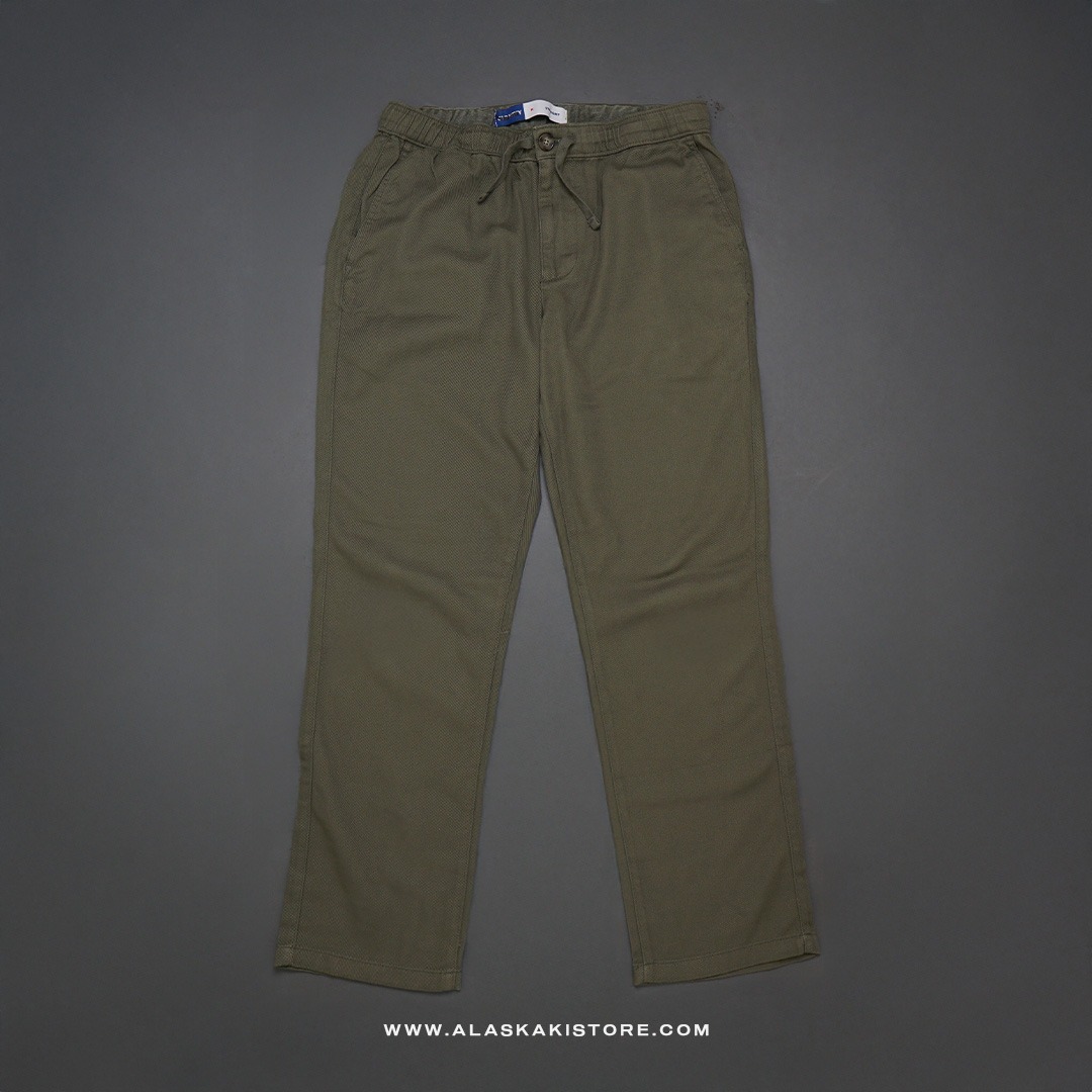 Straight Fit Linen Pants Olive ON5101