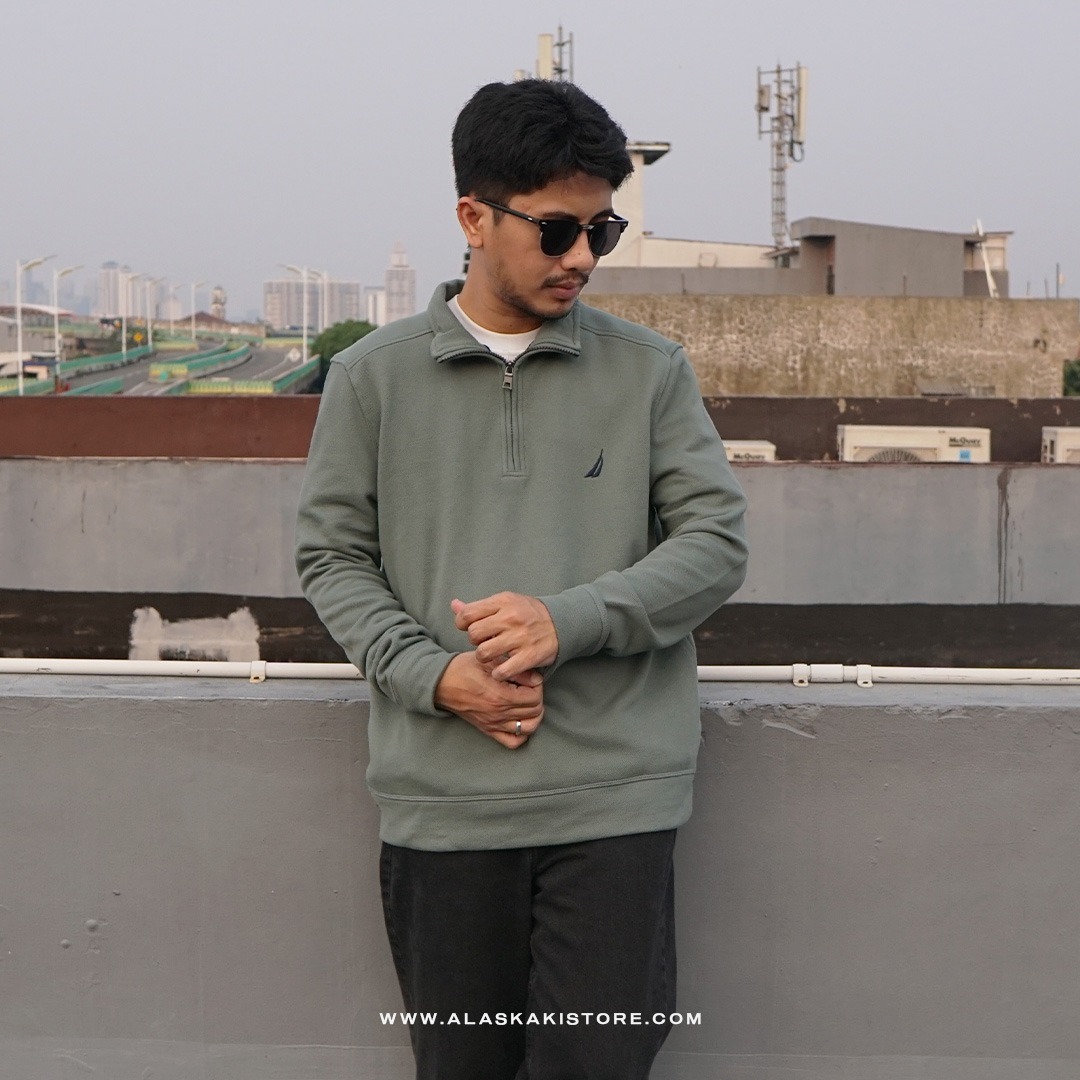 Half Zip Pique Shirt Green NC1017