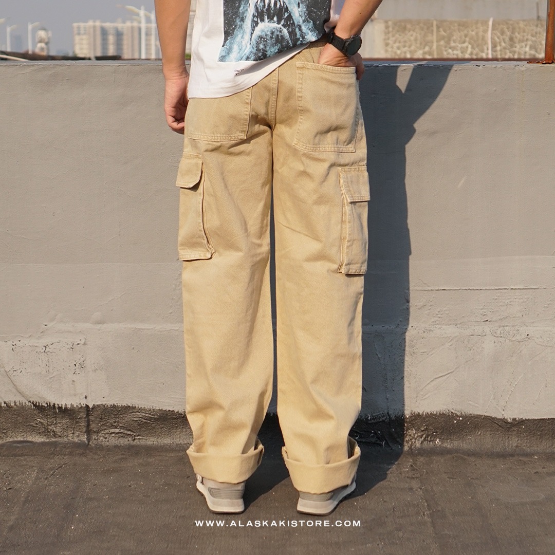 Loose Cargo Pants Khaki BS5036