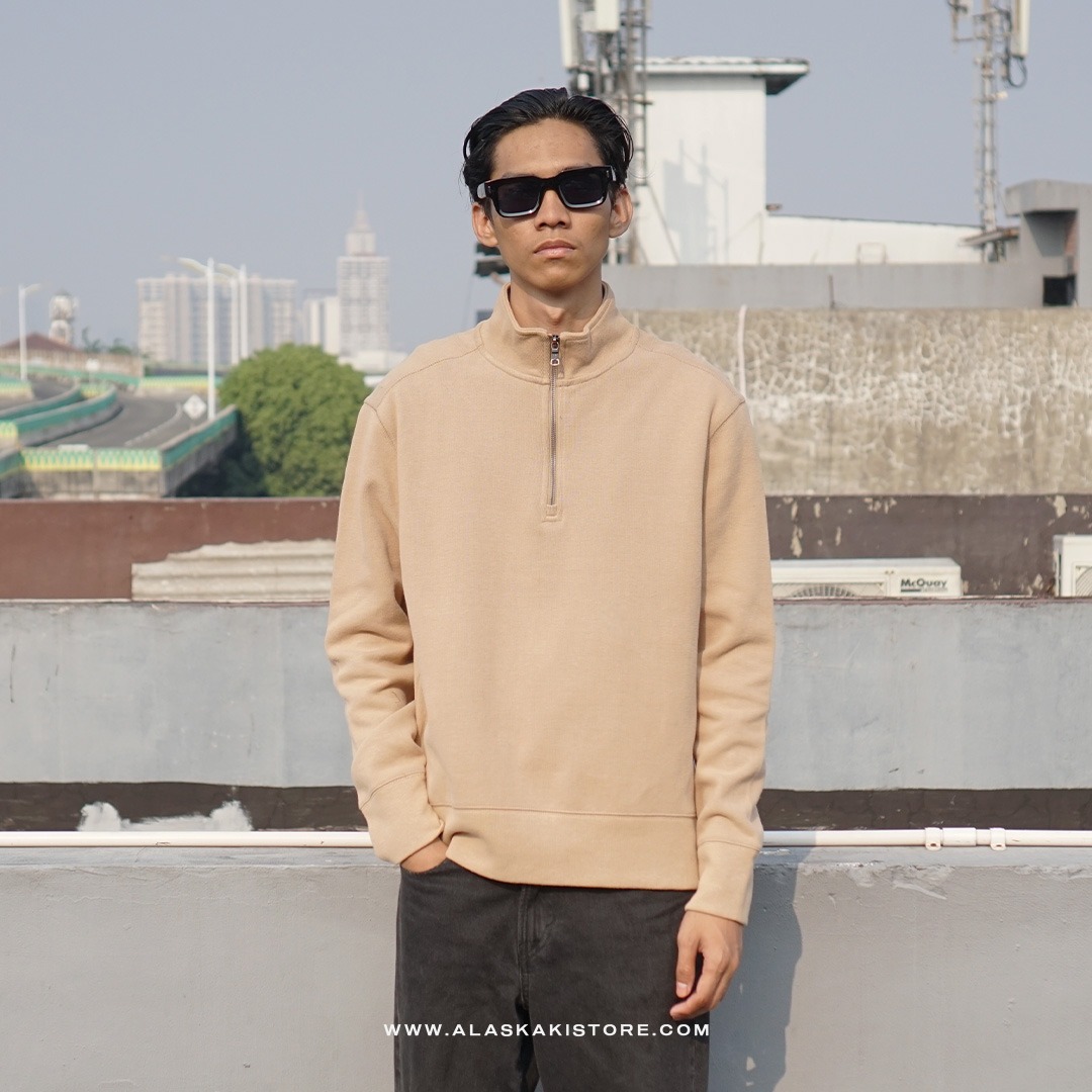 Half Zip Sweatshirt Khaki BR7003