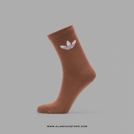 Trefoil Crew Socks Dark Brown AD9018