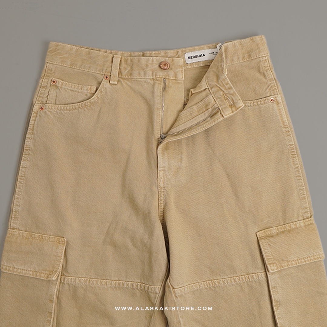 Loose Cargo Pants Khaki BS5036
