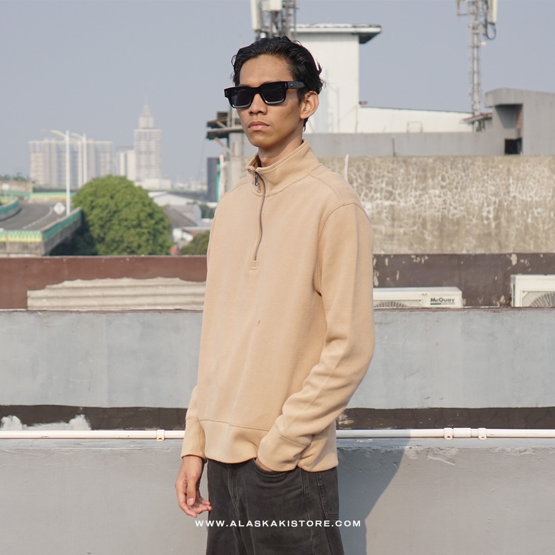Half Zip Sweatshirt Khaki BR7003