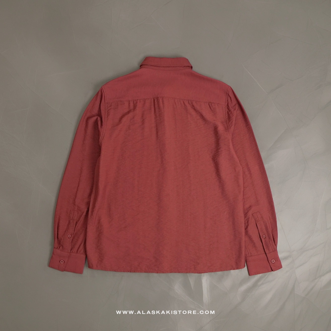 Crinkle Texture Long Sleeve Shirt Maroon SH2033