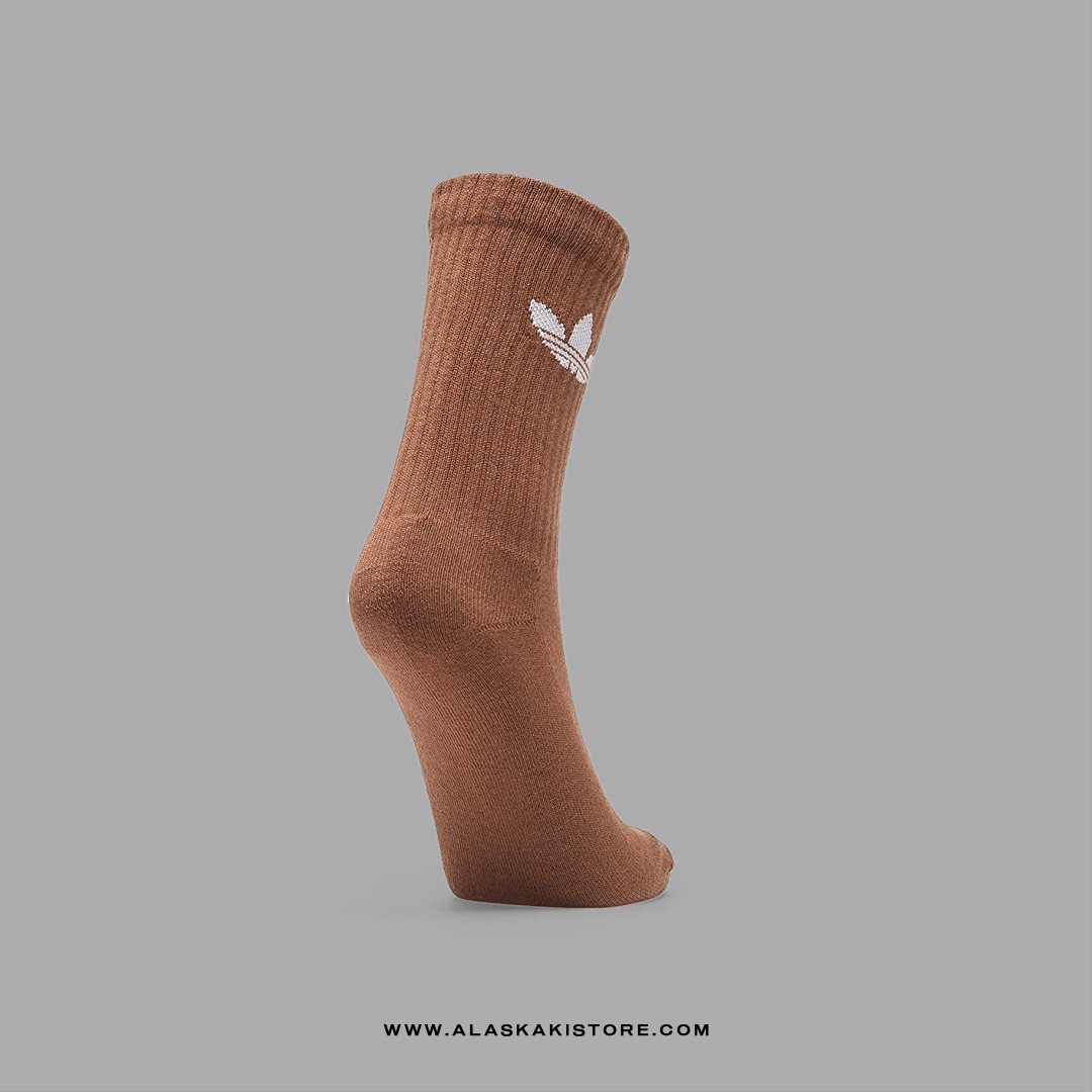 Trefoil Crew Socks Dark Brown AD9018