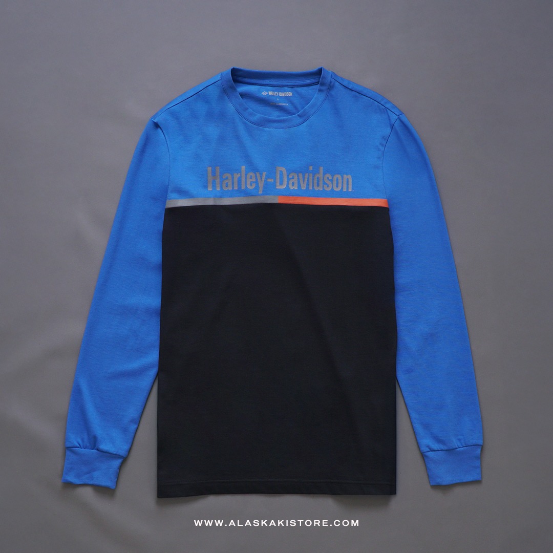 Long Sleeve Printed Tee Blue HD4002