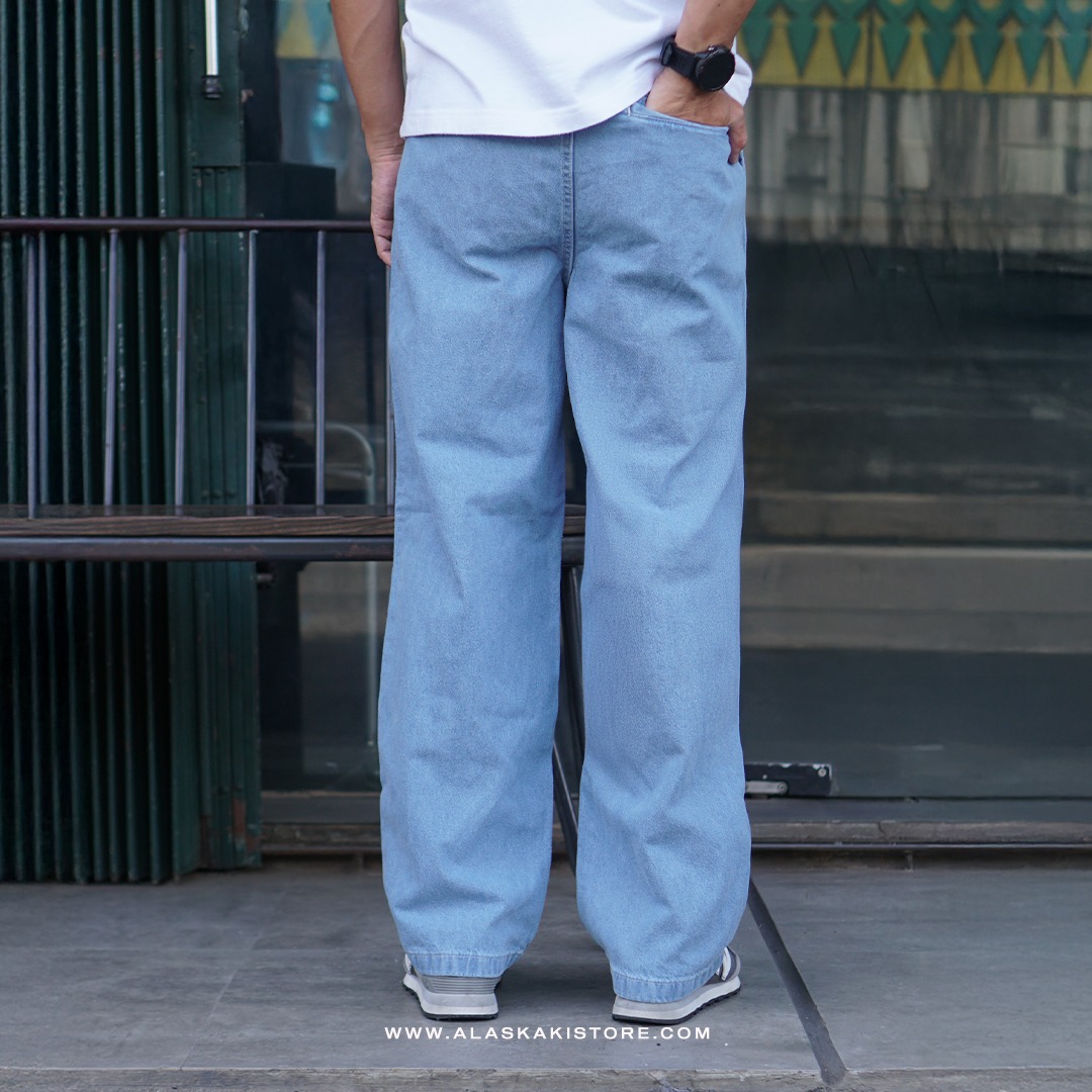 Loose Fit Denim Jeans Blue GU5019