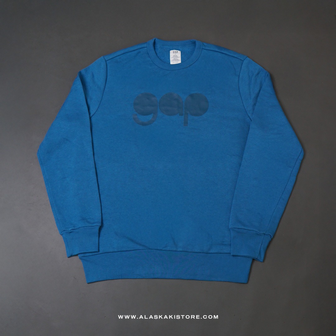 Printed Logo Crewneck Sweatshirt Blue GA7012
