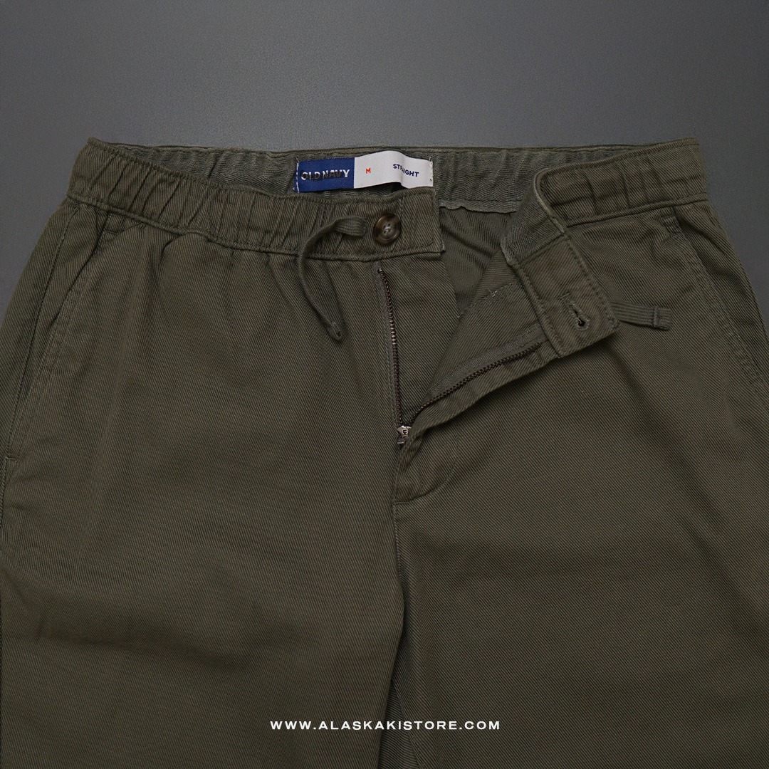 Straight Fit Linen Pants Olive ON5101