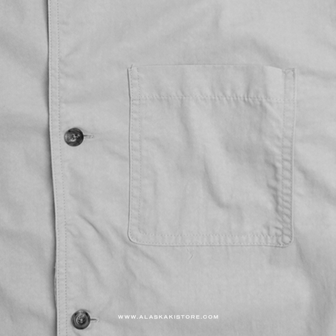 Collarless Long Sleeve Shirt Light Grey GL2003