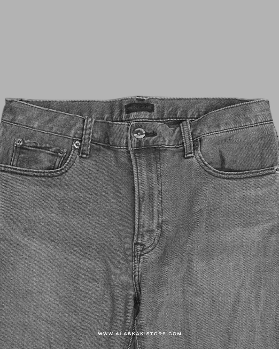 Slim Straight Jeans Grey Washed UQ5039