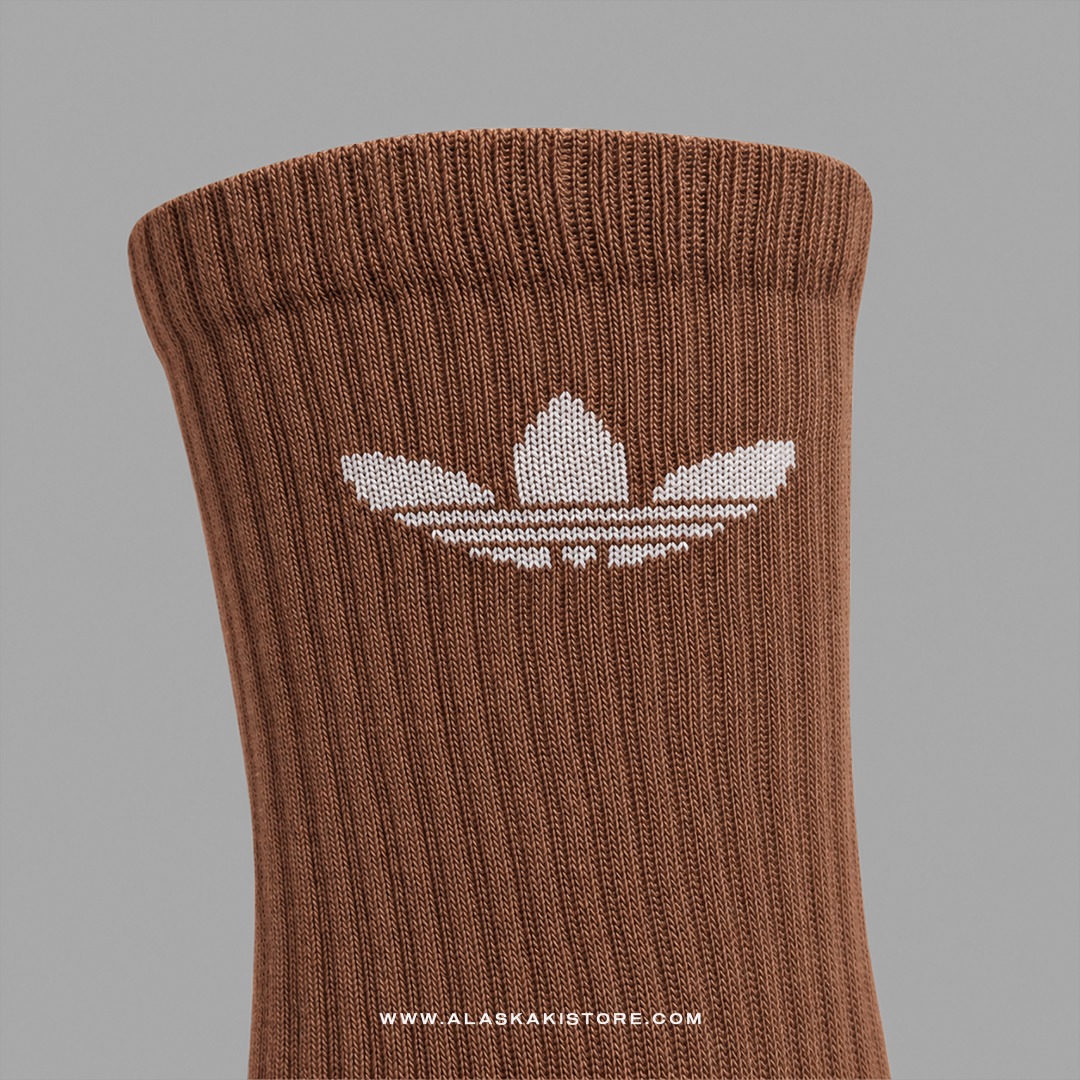 Trefoil Crew Socks Dark Brown AD9018