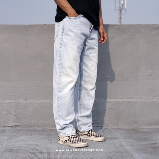 Image of Loose Fit Jeans Trousers Light Blue BS5030