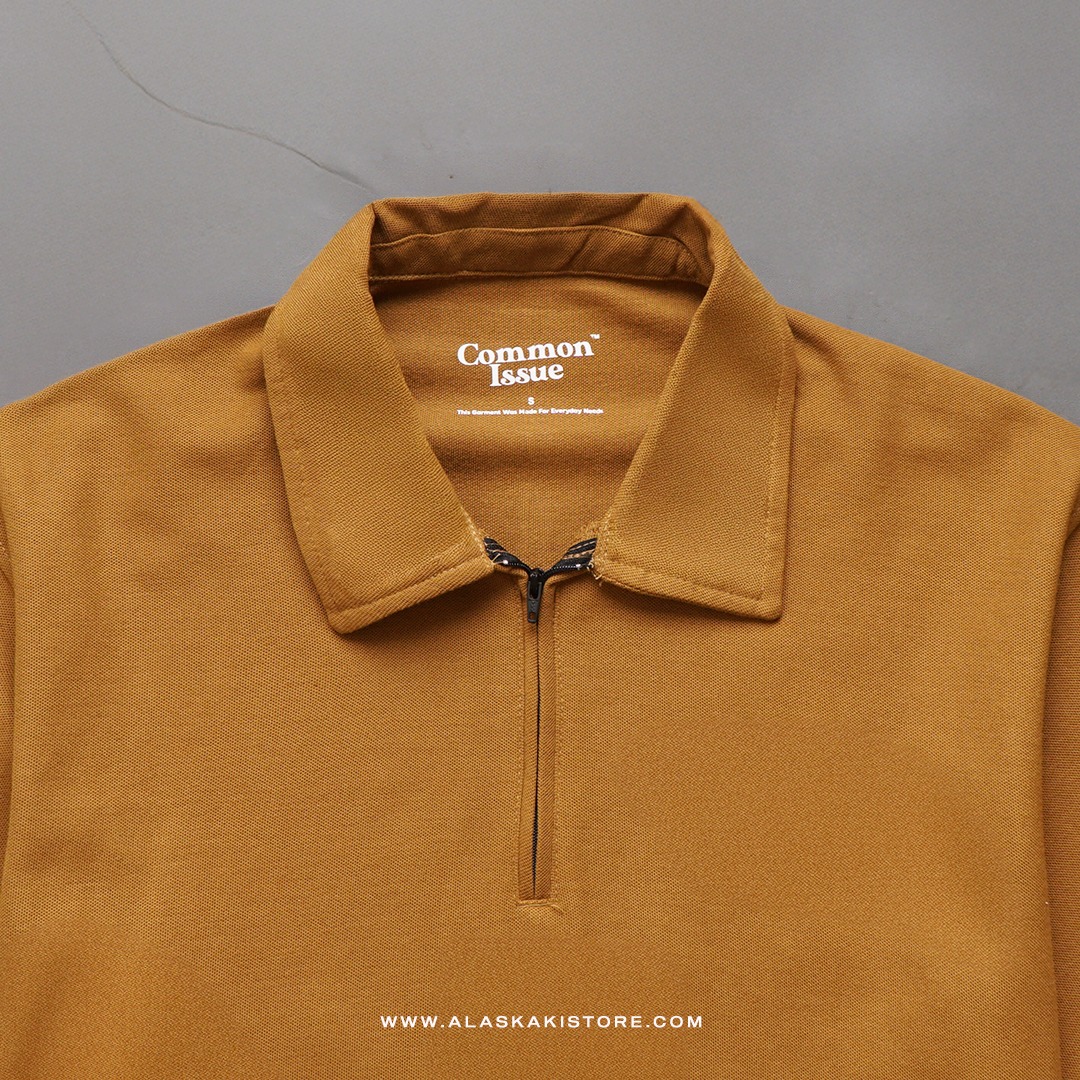 Half Zip Polo Shirt by Common Issue Brown Camel CI4040