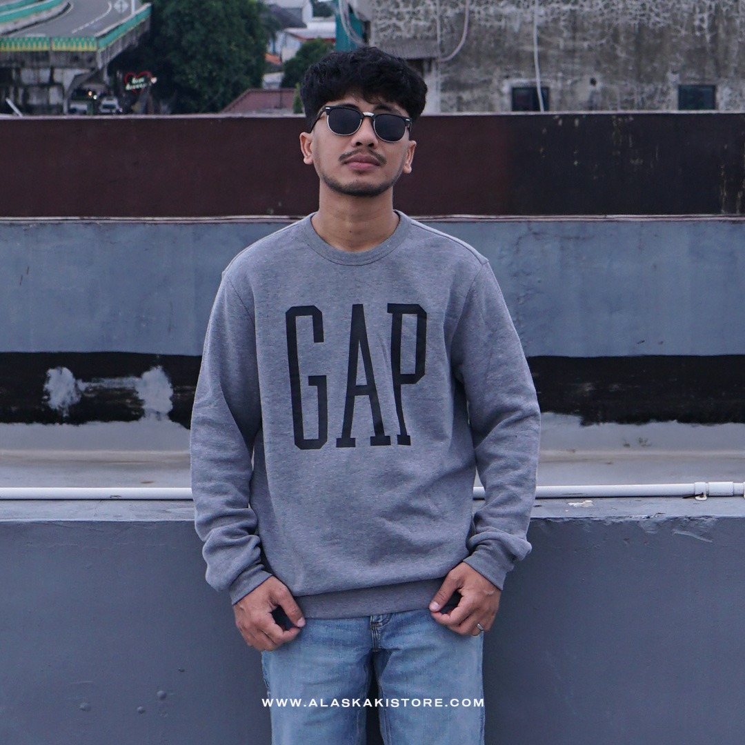 Printed Logo Crewneck Sweatshirt Grey GA7010