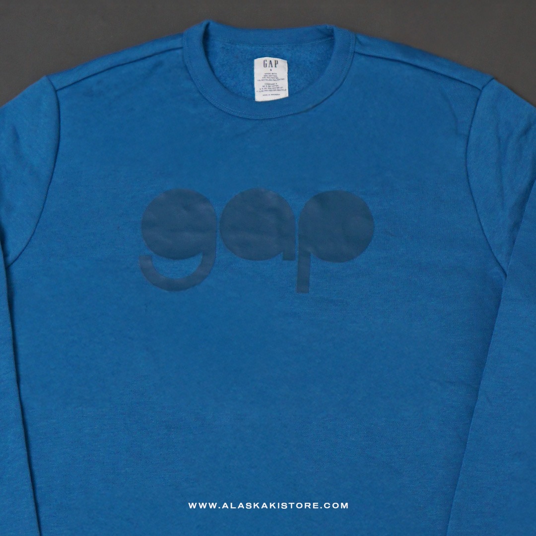 Printed Logo Crewneck Sweatshirt Blue GA7012