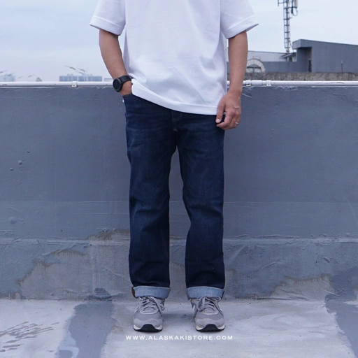 Image of Relaxed Fit Denim  Trousers Indigo Blue DL5021