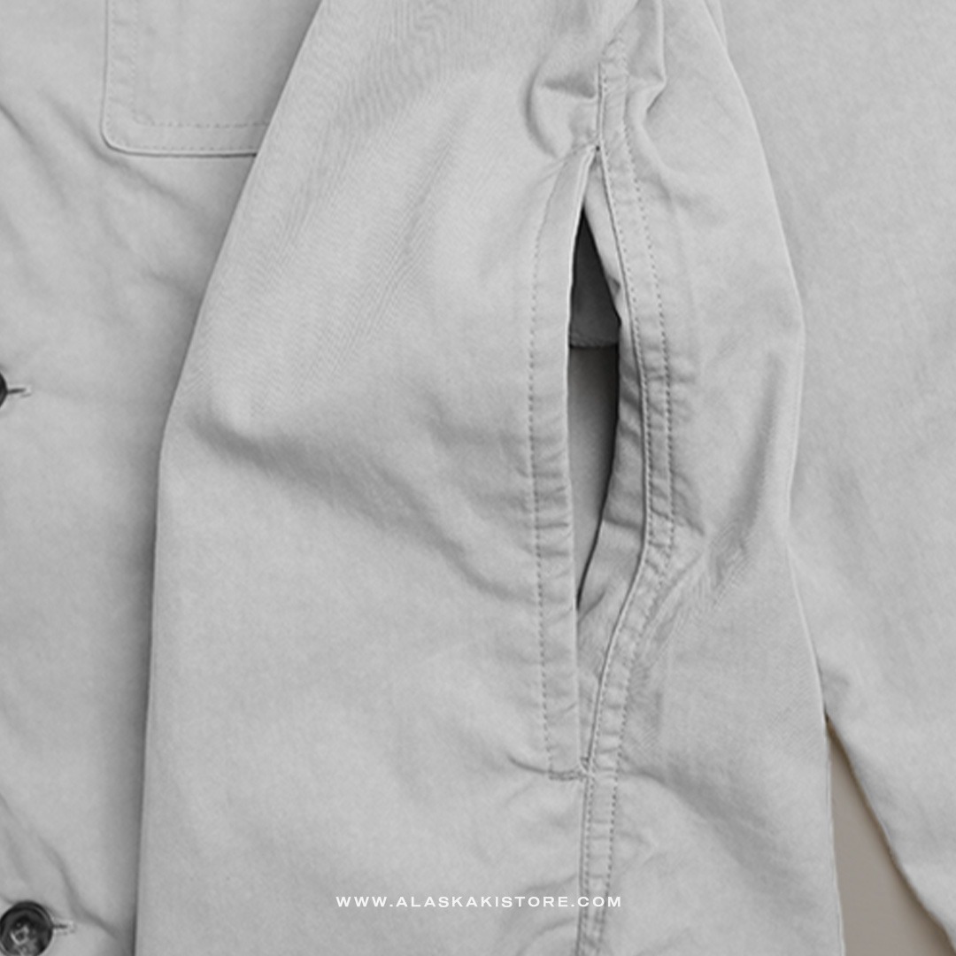 Collarless Long Sleeve Shirt Light Grey GL2003