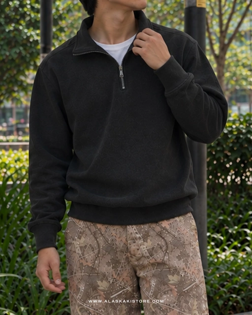 Half Zip Sweatshirt Black BR7004