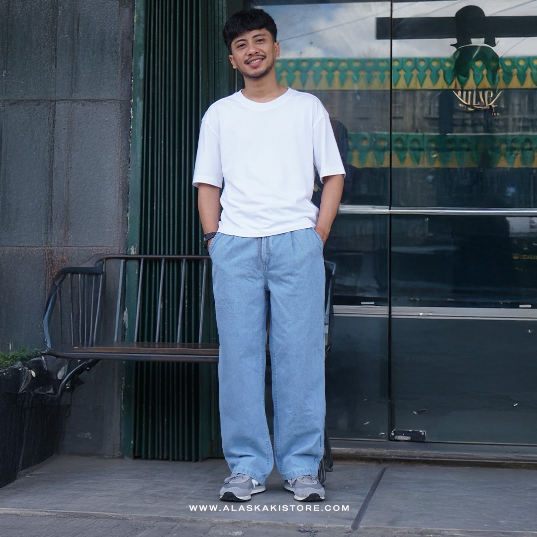 Loose Fit Denim Jeans Blue GU5019