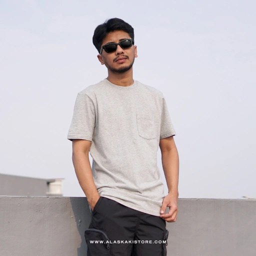 Image of Standard Fit Pocket Tee Grey GA4057