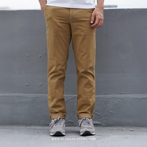 Image of Slim Fit Chino Trousers Brown GF5032