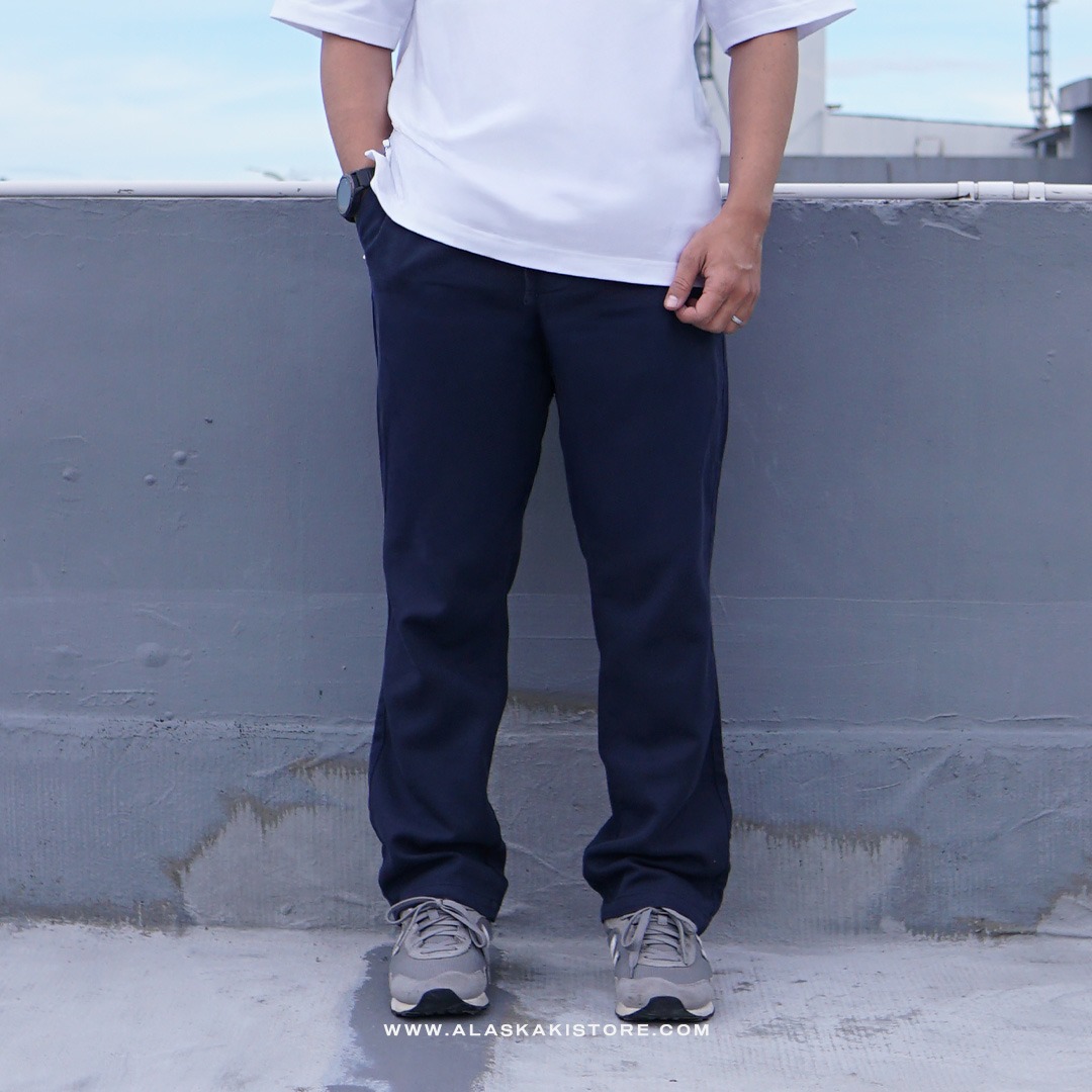 Straight Fit Linen Pants Navy ON5102