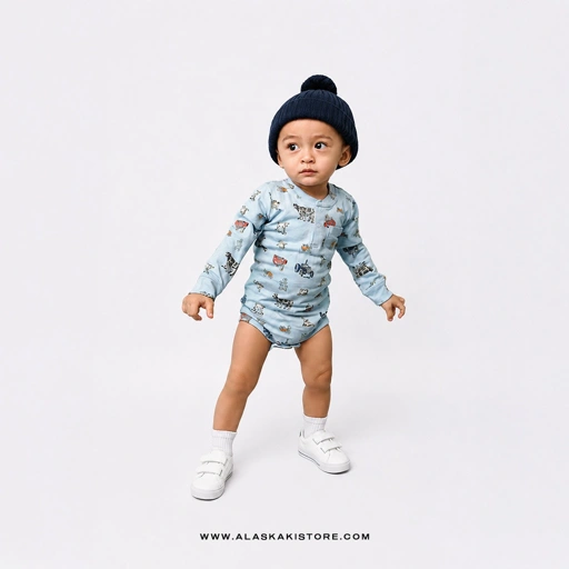 Image of Bodysuits Baby Jumper LS Light Blue CR4009