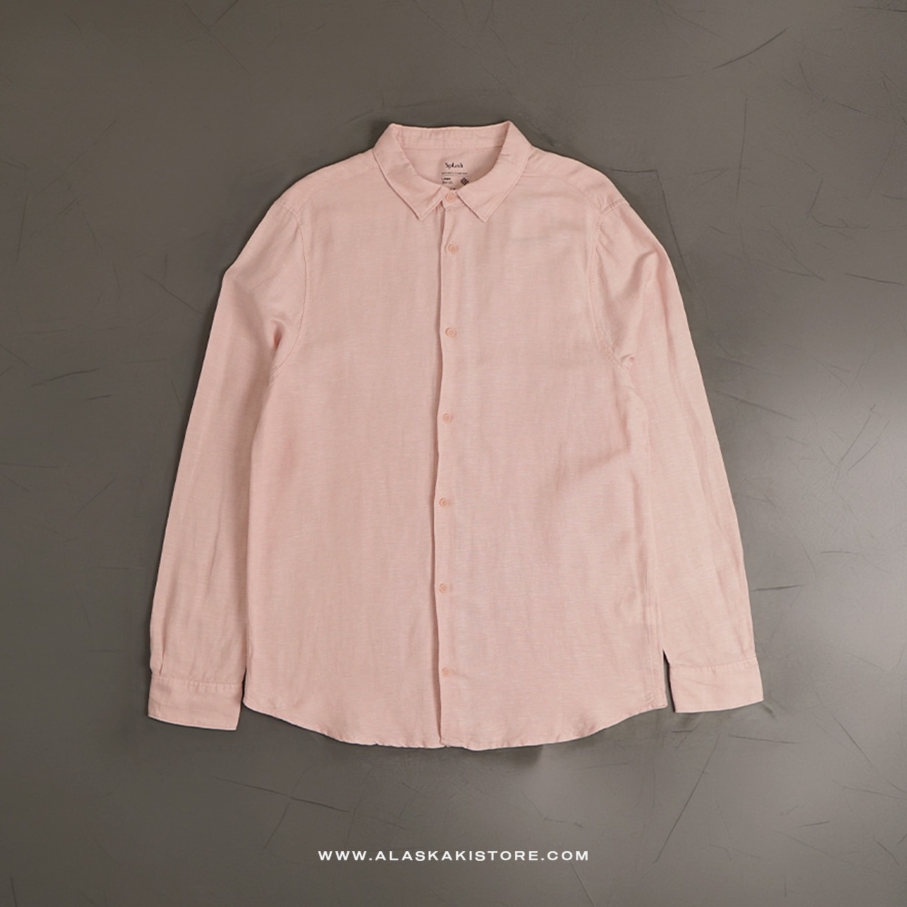 Crinkle Texture Long Sleeve Shirt Soft Pink SH2035
