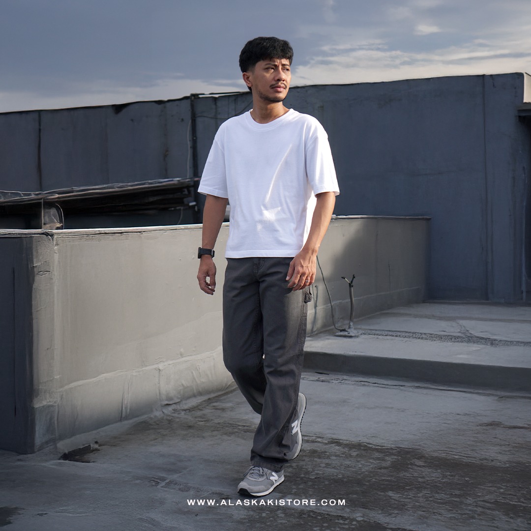 Baggy Carpenter Pants Washed Grey AP5003