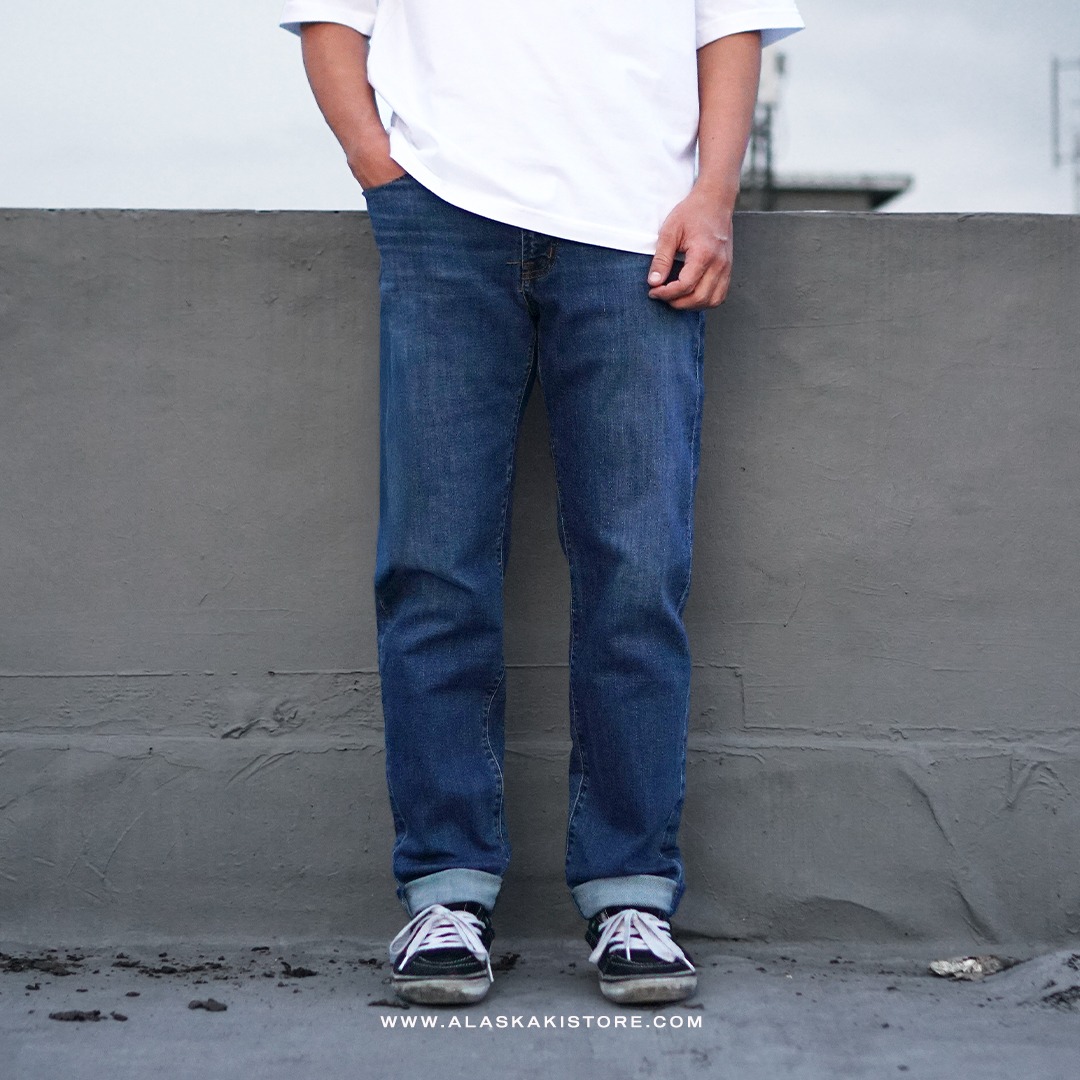 Slim Fit Jeans Trousers Blue Washed GU5012