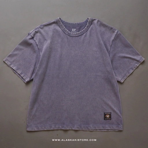 Image of Printed Heavyweight Boxy Tee Navy Washed GA4067